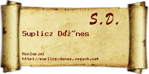 Suplicz Dénes névjegykártya