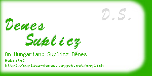 denes suplicz business card